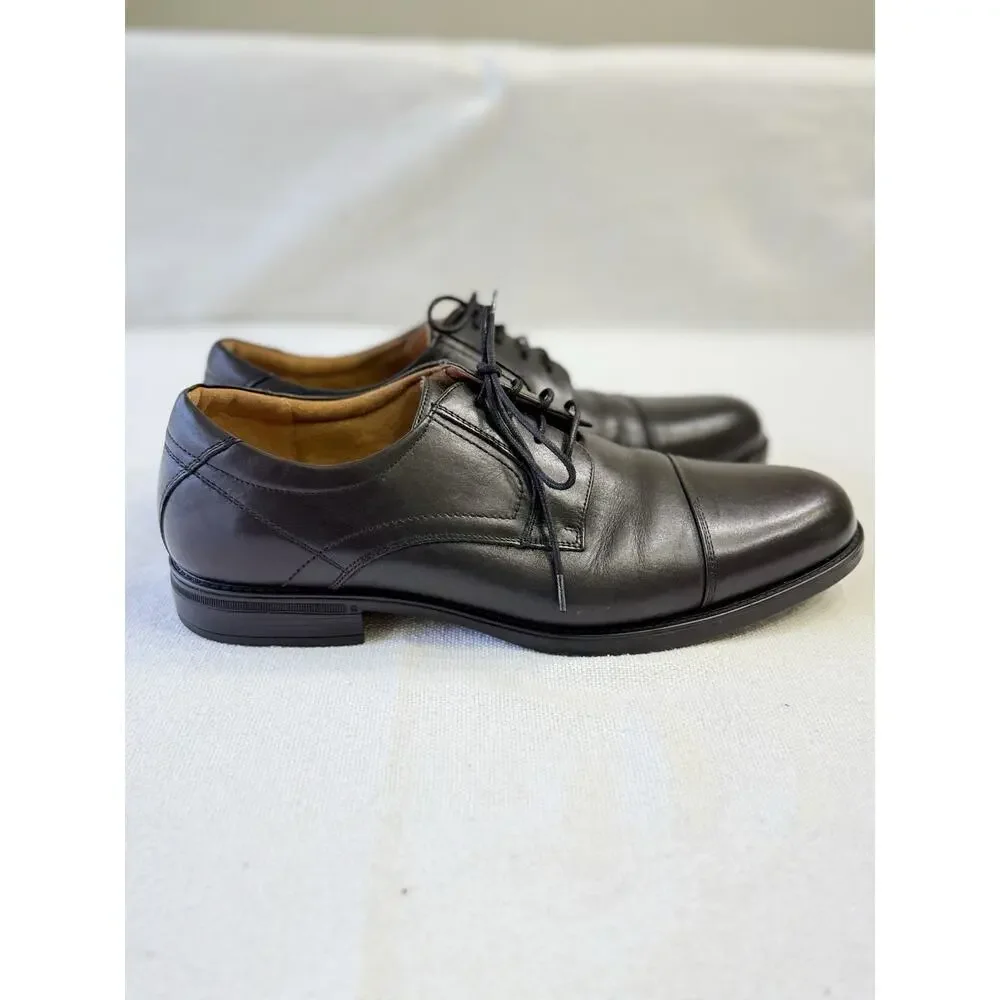 Florsheim Cap Toe Oxford Shoes 12 D Black Leather Dress Business